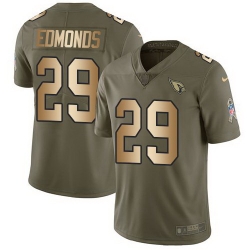 Arizona Cardinals 29 Chase Edmonds Olive Gold Salute To Service Limited Jersey