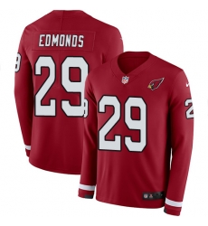Arizona Cardinals 29 Chase Edmonds Red Team Color Stitched NFL Limited Therma Long Sleeve Jersey
