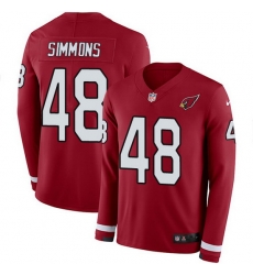 Arizona Cardinals 48 Isaiah Simmons Red Team Color Stitched NFL Limited Therma Long Sleeve Jersey