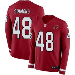Arizona Cardinals 48 Isaiah Simmons Red Team Color Stitched NFL Limited Therma Long Sleeve Jersey
