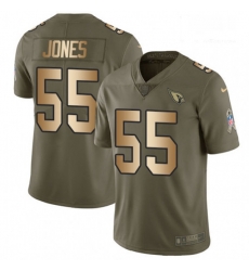Arizona Cardinals 55 Chandler Jones Limited OliveGold 2017 Salute To Service NFL Jersey