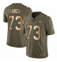 Arizona Cardinals 73 Max Garcia Olive Gold Stitched NFL Limited 2017 Salute To Service Jersey