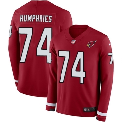 Arizona Cardinals 74 D J Humphries Red Team Color Stitched NFL Limited Therma Long Sleeve Jersey