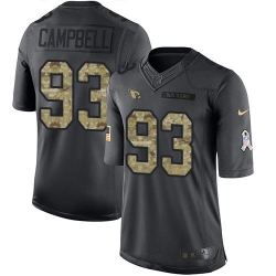 Arizona Cardinals 93 Calais Campbell Black Stitched NFL Limited 2016 Salute To Service Jersey