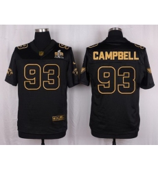 Arizona Cardinals 93 Calais Campbell Pro Line Black Gold Collection Stitched NFL Elite Jersey