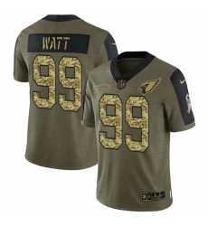 Arizona Cardinals 99 J J Watt 2021 Salute To Service Olive Camo Limited Stitched Jersey