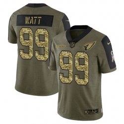 Arizona Cardinals 99 J J Watt 2021 Salute To Service Olive Camo Limited Stitched Jersey