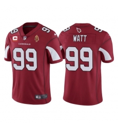 Arizona Cardinals 99 J.J. Watt Red With C Patch & Walter Payton Patch Limited Stitched Jersey