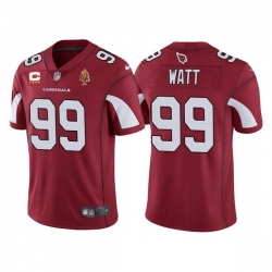 Arizona Cardinals 99 J.J. Watt Red With C Patch & Walter Payton Patch Limited Stitched Jersey