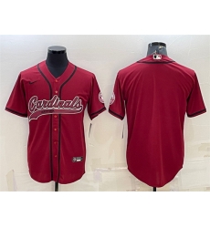 Arizona Cardinals Blank Red With Patch Cool Base Stitched Baseball Jersey