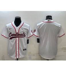 Arizona Cardinals Blank White With Patch Cool Base Stitched Baseball Jersey