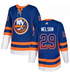 New York Islanders 29 Brock Nelson Royal Blue Drift Fashion NHL jersey