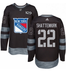 New York Rangers 22 Kevin Shattenkirk Black 1917-2017 100th Anniversary NHL jersey