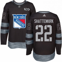 New York Rangers 22 Kevin Shattenkirk Premier Black 1917-2017 100th Anniversary NHL jersey