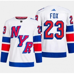 New York Rangers #23 Adam Fox White 2024 Stadium Series Stitched Jersey