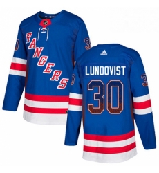 New York Rangers 30 Henrik Lundqvist Royal Blue Drift Fashion NHL jersey