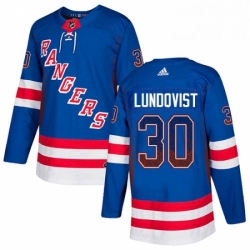 New York Rangers 30 Henrik Lundqvist Royal Blue Drift Fashion NHL jersey