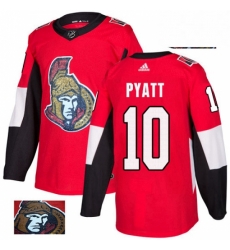 Ottawa Senators 10 Tom Pyatt Red Fashion Gold NHL jersey