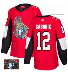 Ottawa Senators 12 Marian Gaborik Red Fashion Gold NHL jersey