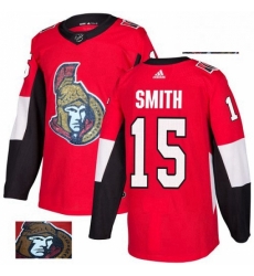 Ottawa Senators 15 Zack Smith Red Fashion Gold NHL jersey