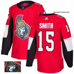 Ottawa Senators 15 Zack Smith Red Fashion Gold NHL jersey