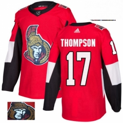 Ottawa Senators 17 Nate Thompson Red Fashion Gold NHL jersey