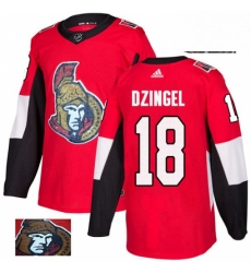 Ottawa Senators 18 Ryan Dzingel Red Fashion Gold NHL jersey