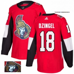 Ottawa Senators 18 Ryan Dzingel Red Fashion Gold NHL jersey