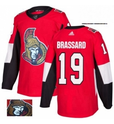 Ottawa Senators 19 Derick Brassard Red Fashion Gold NHL jersey