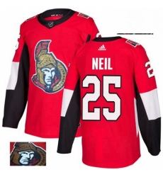 Ottawa Senators 25 Chris Neil Red Fashion Gold NHL jersey