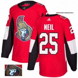 Ottawa Senators 25 Chris Neil Red Fashion Gold NHL jersey
