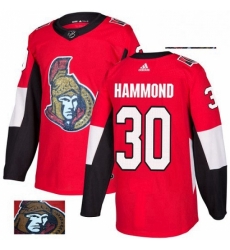 Ottawa Senators 30 Andrew Hammond Red Fashion Gold NHL jersey