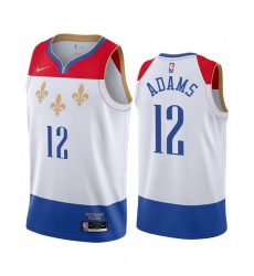 New Orleans Pelicans 12 Steven Adams White NBA Swingman 2020 21 City Edition Jersey New Orleans Pelicans 12 Steven Adams White NBA Swingman 2020 21 City Edition Jersey