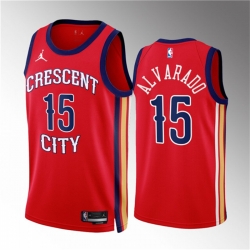New Orleans Pelicans 15 Jose Alvarado Red 2022 23 Statement Edition Stitched Basketball Jersey