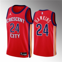 New Orleans Pelicans 24 Jordan Hawkins Red 2022 23 Statement Edition Stitched Basketball Jersey