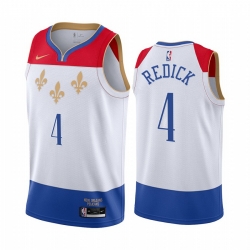 New Orleans Pelicans 4 JJ Redick White NBA Swingman 2020 21 City Edition Jersey
