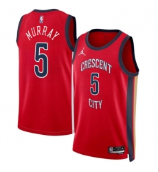 New Orleans Pelicans 5 Dejounte Murray Red Statement Edition Stitched Basketball Jersey