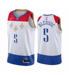 New Orleans Pelicans 5 Eric Bledsoe White NBA Swingman 2020 21 City Edition Jersey