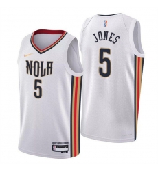 New Orleans Pelicans 5 Herbert Jones White 75th Anniversary City Swingman Stitched Jersey