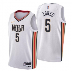 New Orleans Pelicans 5 Herbert Jones White 75th Anniversary City Swingman Stitched Jersey