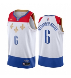 New Orleans Pelicans 6 Nickeil Alexander Walker White NBA Swingman 2020 21 City Edition Jersey
