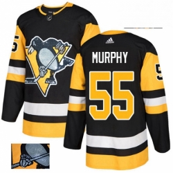 Pittsburgh Penguins 55 Larry Murphy Black Fashion Gold NHL jersey