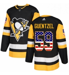 Pittsburgh Penguins 59 Jake Guentzel Black USA Flag Fashion NHL jersey