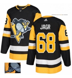 Pittsburgh Penguins 68 Jaromir Jagr Black Fashion Gold NHL jersey