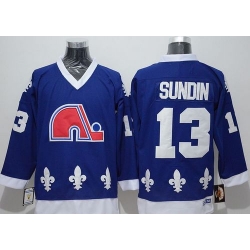 Quebec Nordiques #13 Mats Sundin Blue CCM Throwback Stitched NHL Jersey