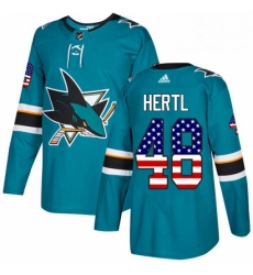 San Jose Sharks 48 Tomas Hertl Teal Green USA Flag Fashion NHL jersey San Jose Sharks 48 Tomas Hertl Teal Green USA Flag Fashion NHL jersey