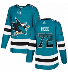 San Jose Sharks 72 Tim Heed Teal Drift Fashion NHL jersey