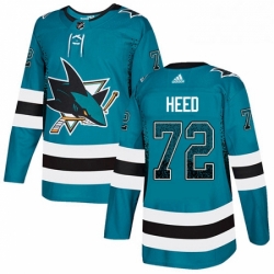 San Jose Sharks 72 Tim Heed Teal Drift Fashion NHL jersey