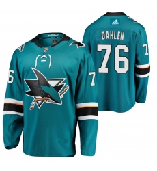 San Jose Sharks 76 Jonathan Dahlen Teal Home Stitched NHL Jersey