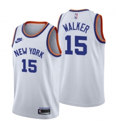 New York Knicks 15 Kemba Walker Releases Classic Edition NBA 75th Anniversary jersey White